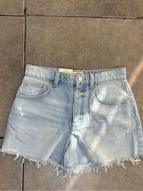 Cotton On Light Blue Distressed Denim Shorts